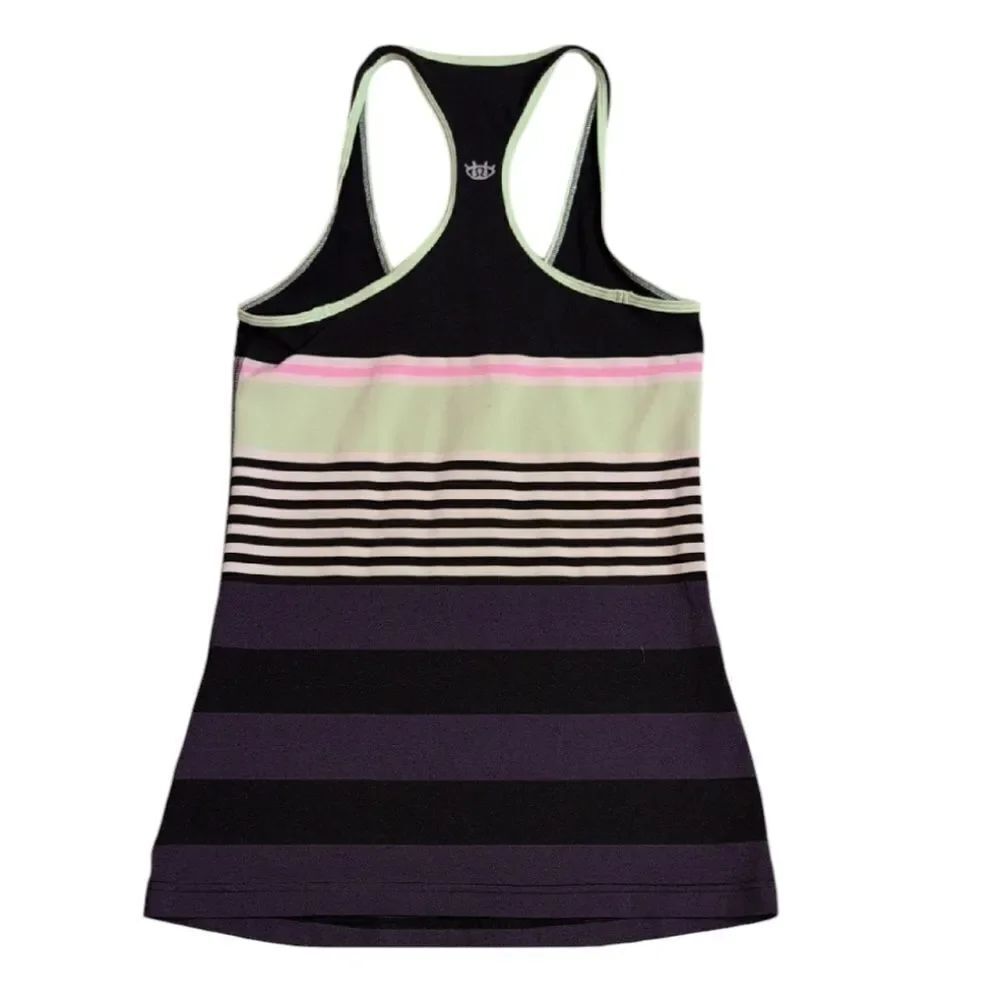 Lululemon Rare Seawheeze Cool Racerback Purple Green Stripe Size 2
